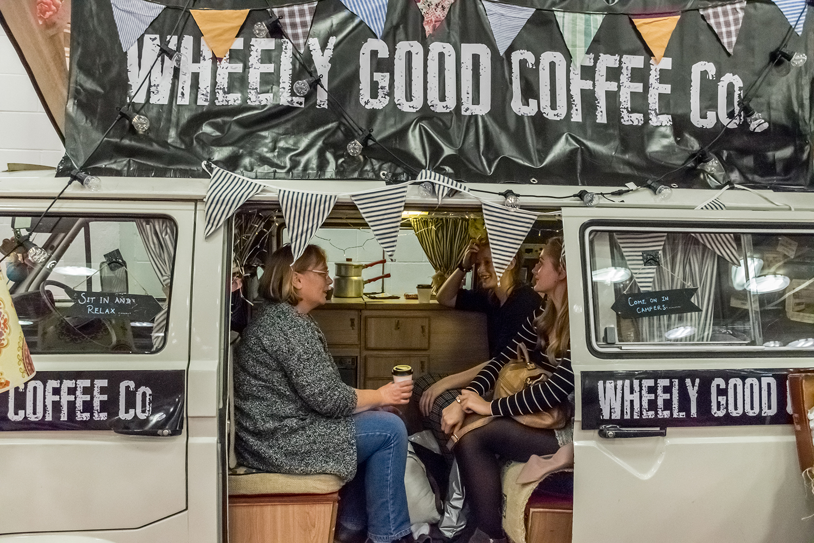 Campers at the Wheely Good Coffee Co