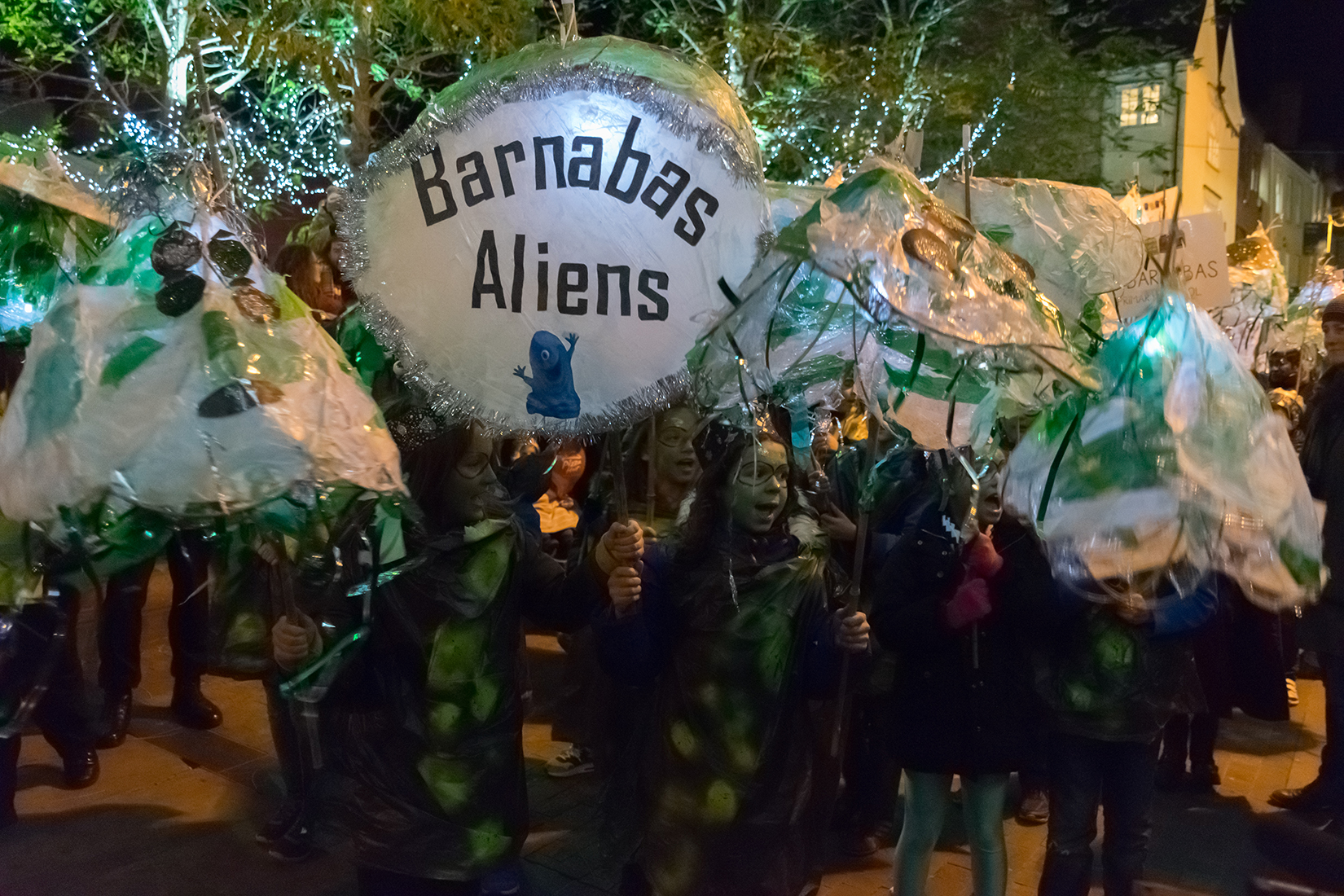 St Barnabas Primary School children line up as the Barnabas Aliens St Barnabas Primary School children line up as the Barnabas Aliens