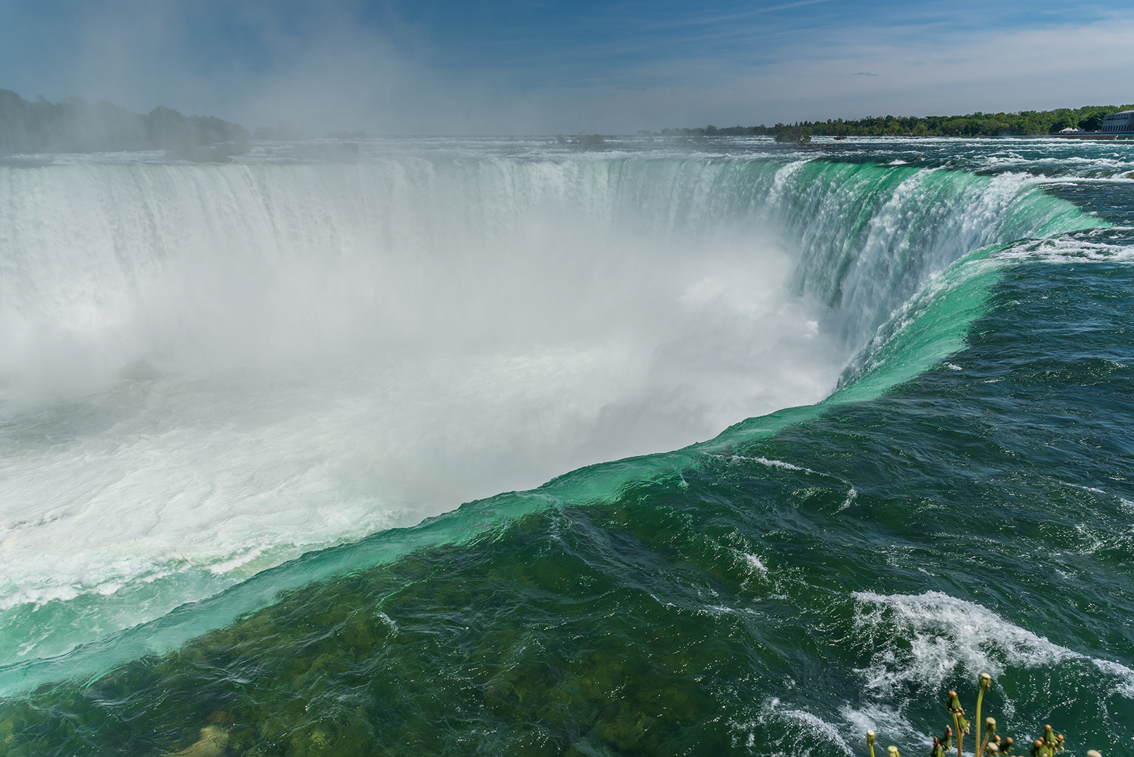 The Niagara Falls viewpoint within feet of the Horseshoe Falls.