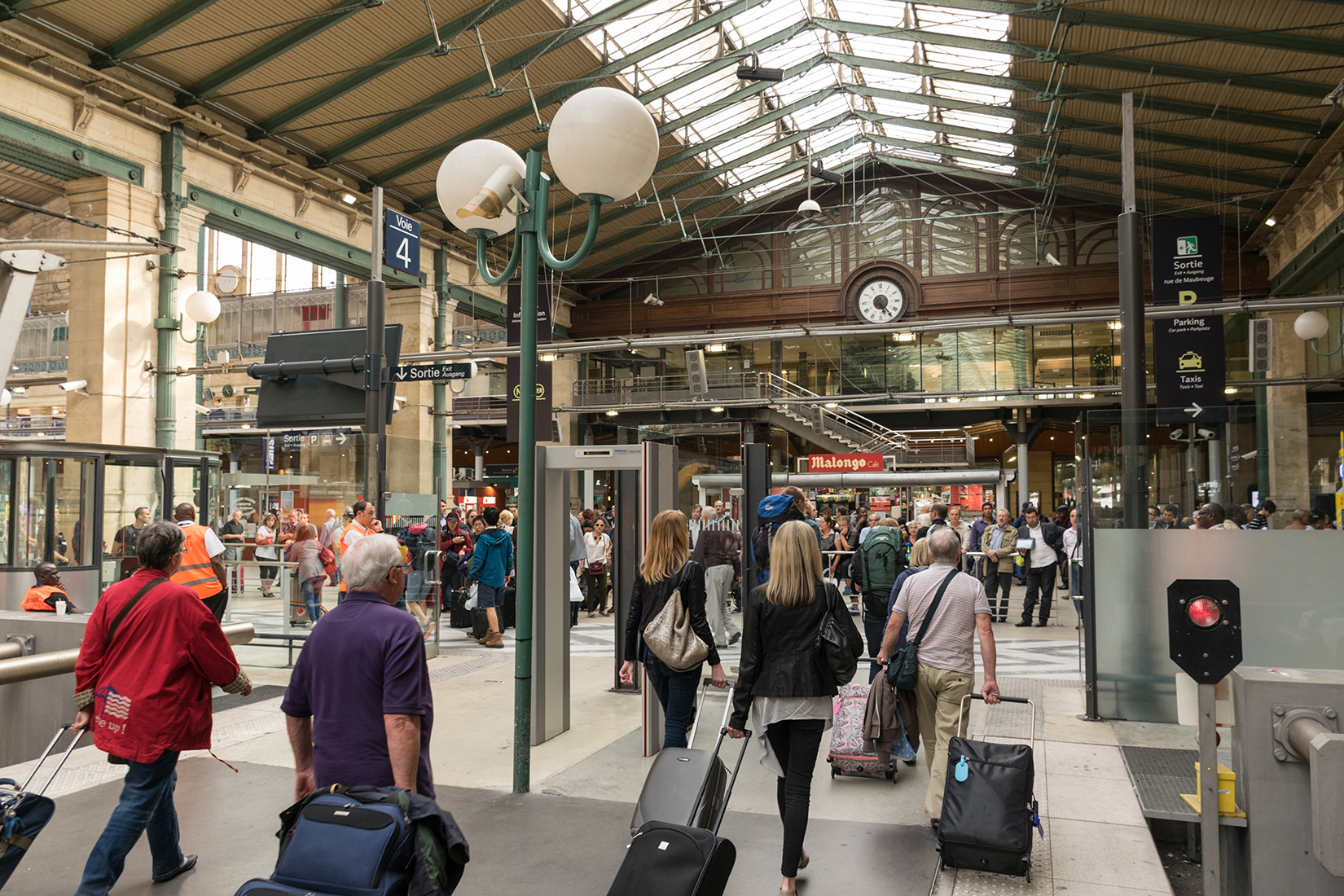 Arriving in Paris at platform 4 of Gare du Nord station Arriving in Paris at platform 4 of Gare du Nord station
