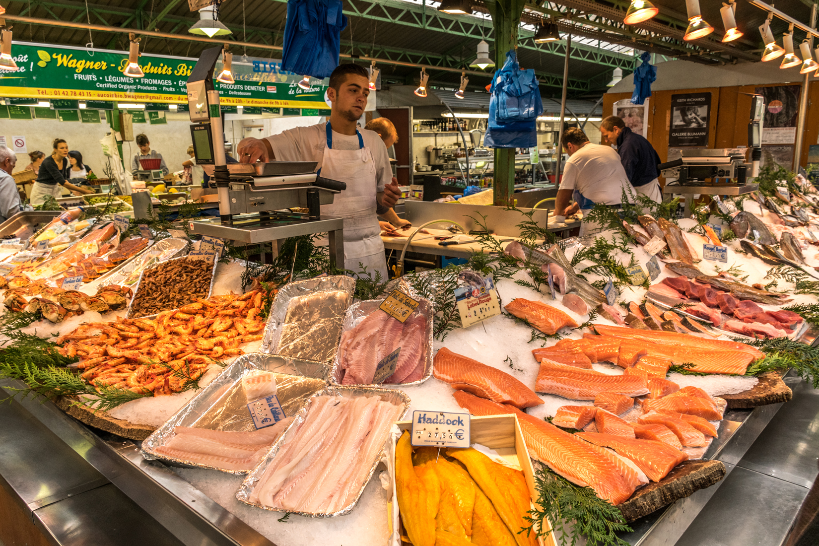 Large range of fresh fish and seafood