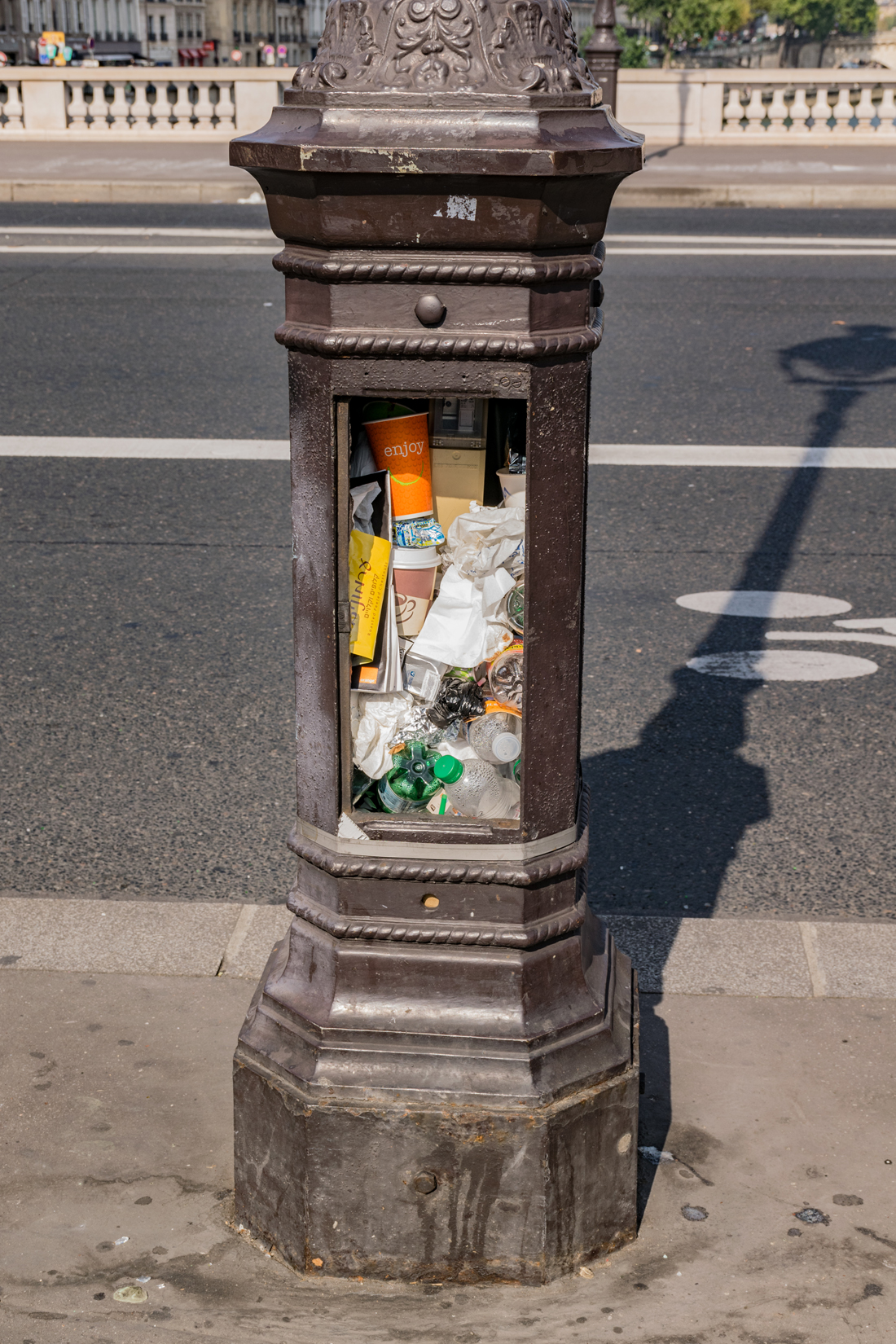 A novel, if somewhat risky, way of disposing of the wrappings A novel, if somewhat risky, way of disposing of the wrappings