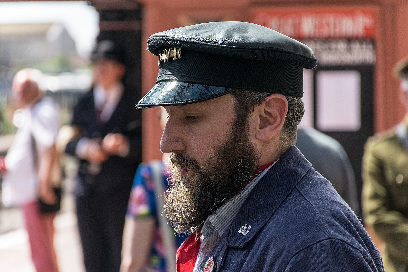 Railway footplate-man preparing to go on duty.