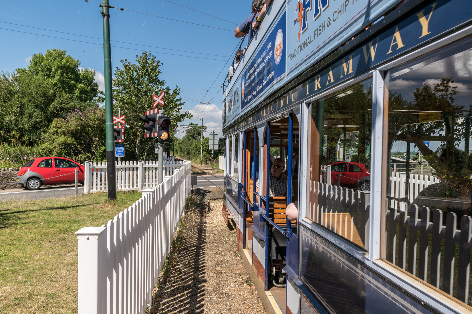 ar 9 gets the white signal at Colyford level crossing permiting it to cross the main road