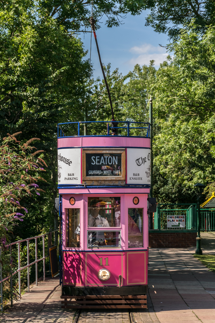 The 'pink' car No. 11 at Colyton station