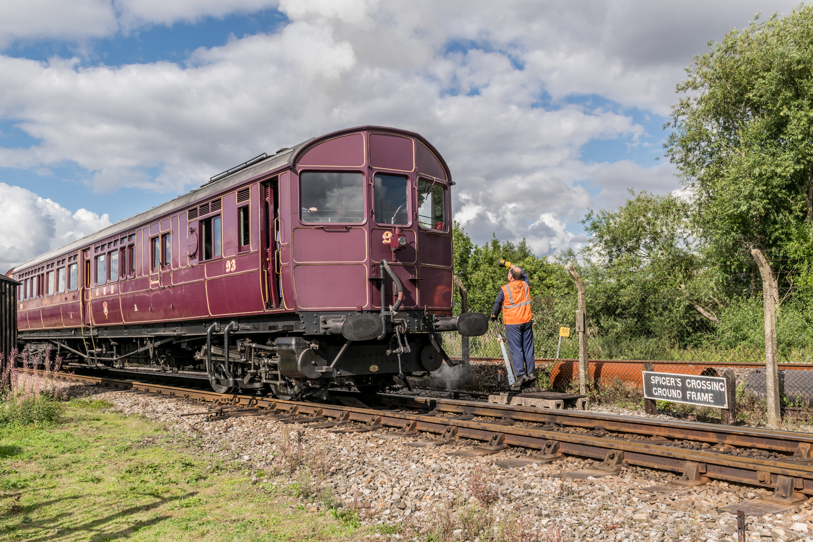 Steam Railmotor No. 93 at Spicers Crossing