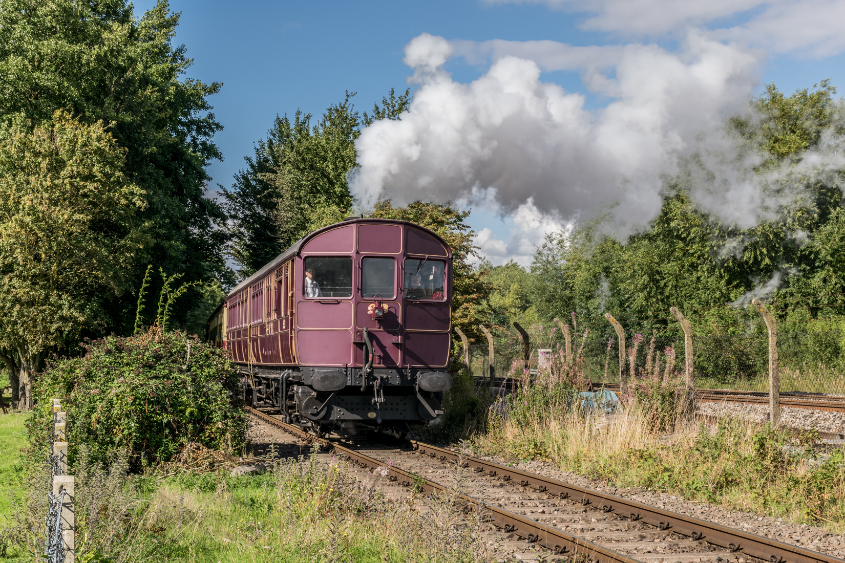 Steam Railmotor No. 93 accelerates away from Oxford Road Station