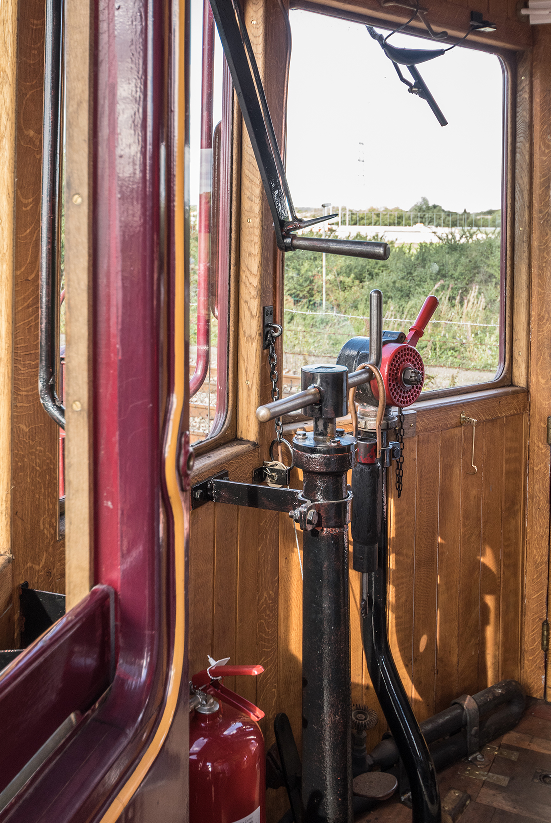 Inside the driver's area of Churchward Auto-Trailer number 92