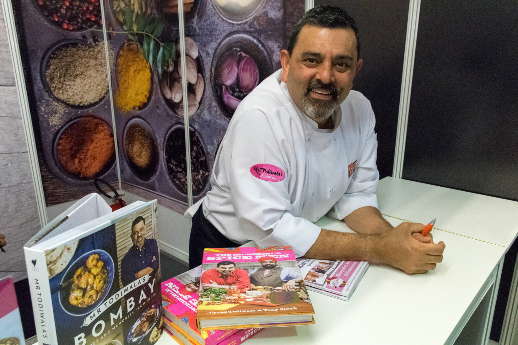 Celebrity chef Cyrus Todiwala at his Café Spice Namasté pop-up restaurant