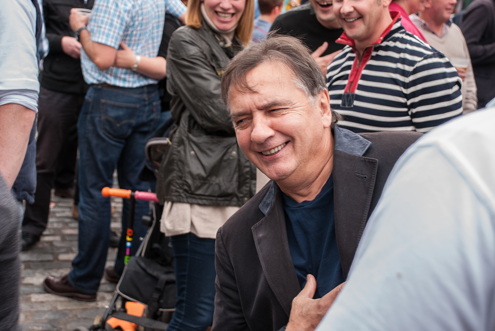 Raymond Blanc joking with the crowd