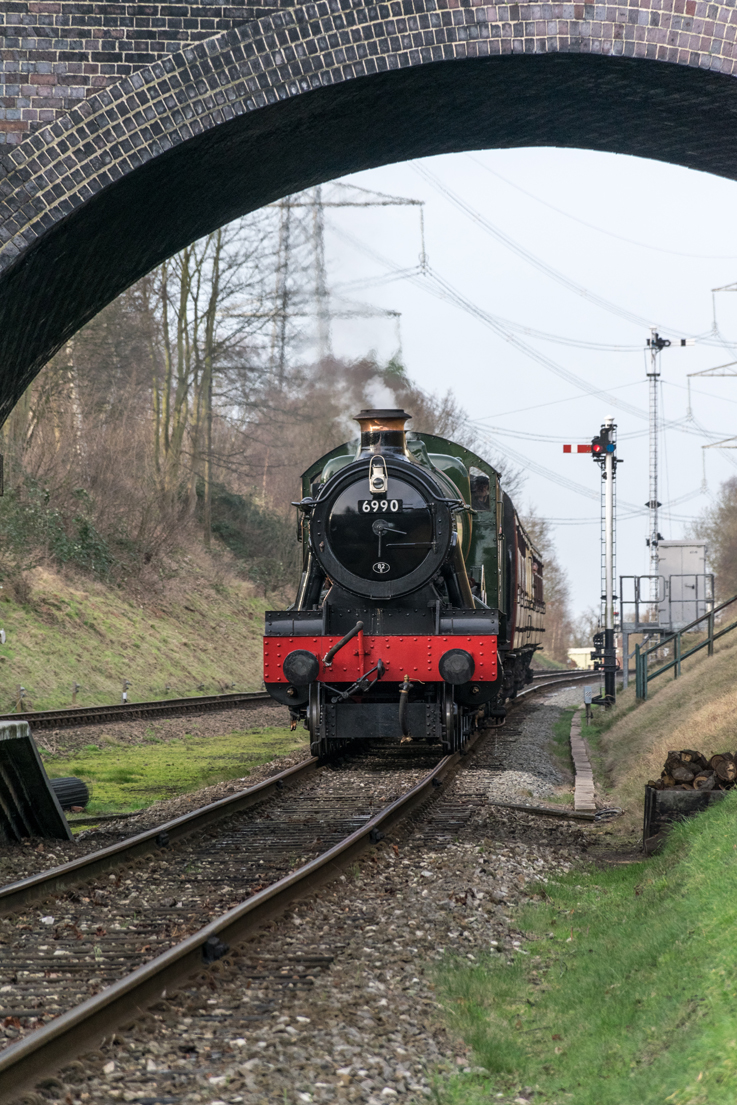 6990 Witherslack Hall arriving at Rothwell.