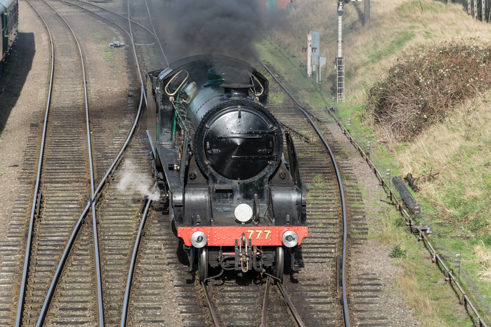 777 Sir Lamiel backing onto its train at Loughborough Central