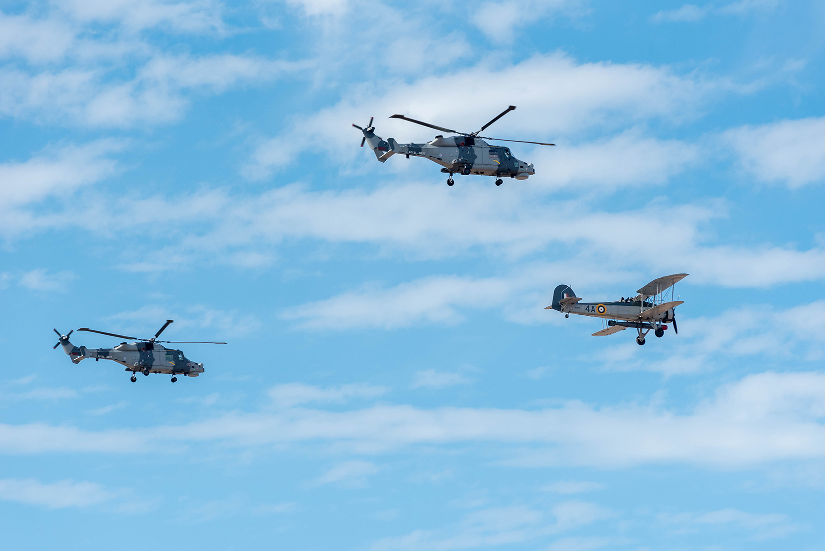 Royal Navy's Black Cats display team and Fairey Swordfish W5856