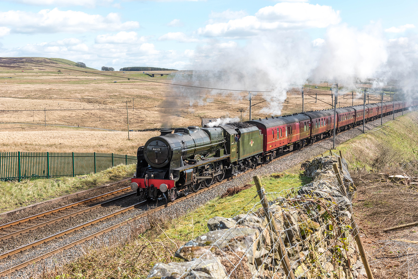 Royal Scot class 46115 'Scots Guardsman' powering past Shap Wells Royal Scot class 46115 'Scots Guardsman' powering past Shap Wells