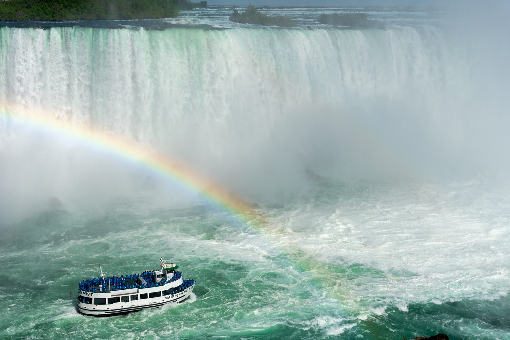  'Maid of the Mist' boat cruise which carries passengers into the rapids immediately below the falls