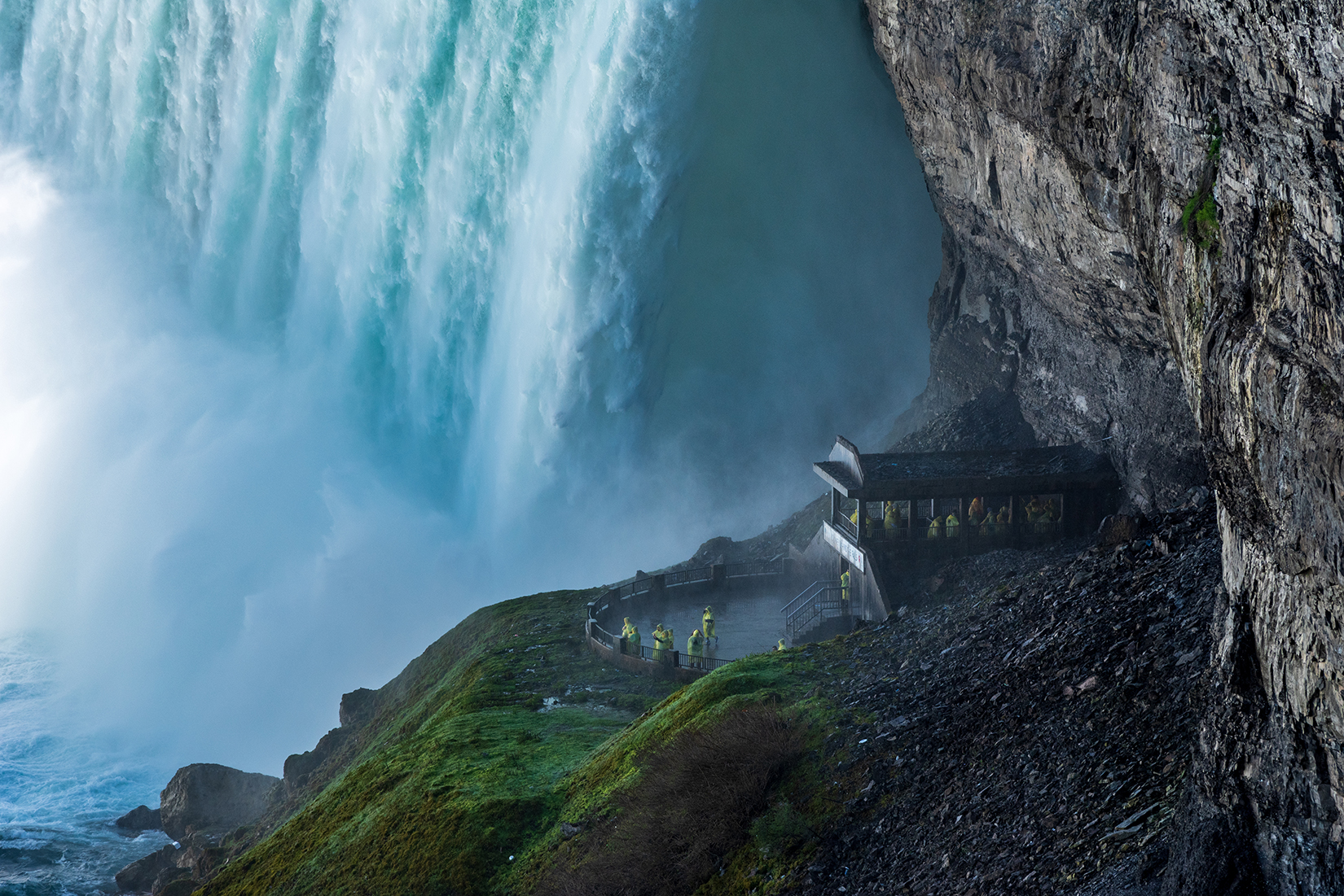 Journey Behind the Falls observation platform and series of tunnels near the bottom of the Horseshoe Falls