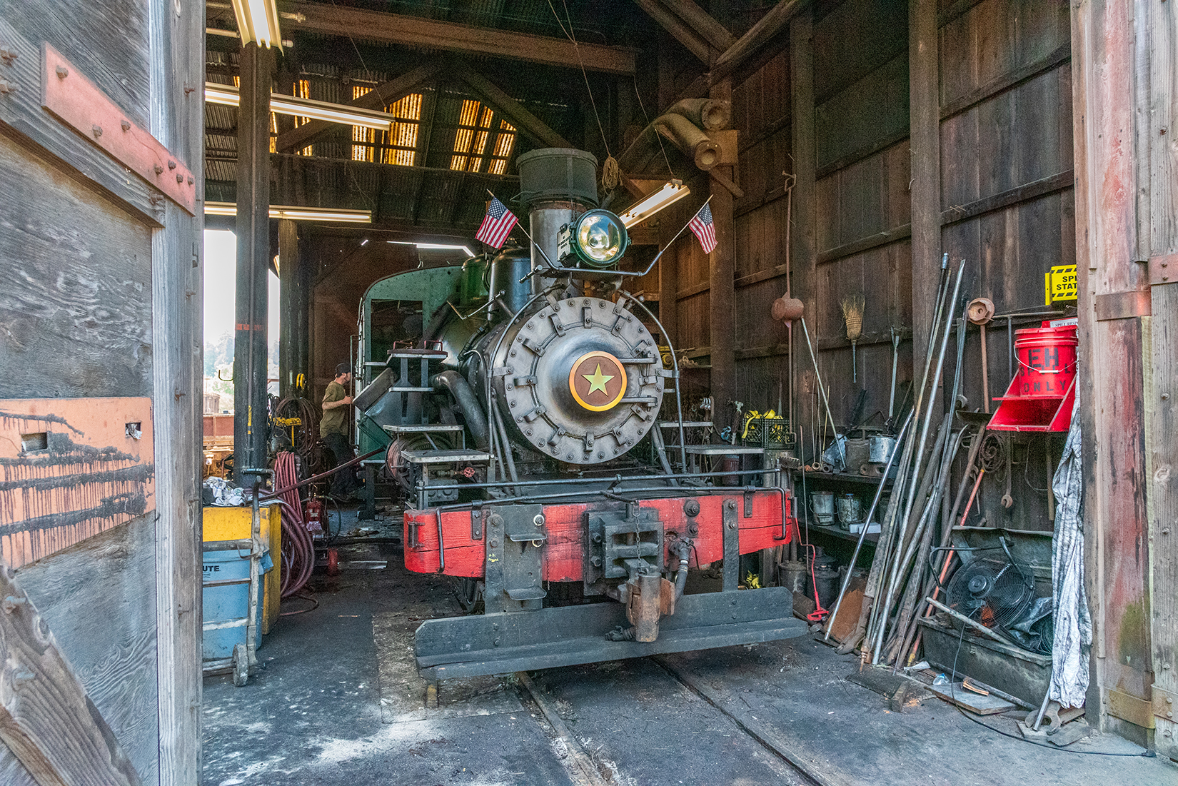 Loco number 2 ''Tuolumne', Felton engine shed