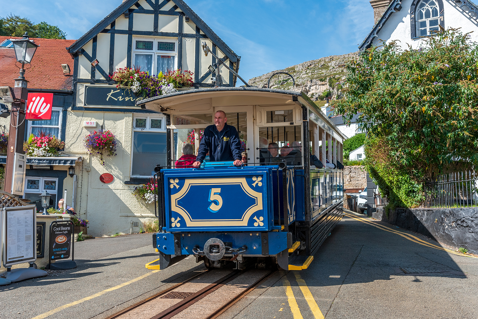 Car 5, 'St Silio' running through the street in Llandudno into Llandudno Victoria